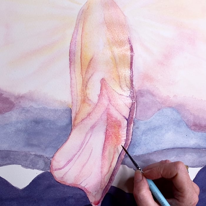 Paint a watercolour yoni